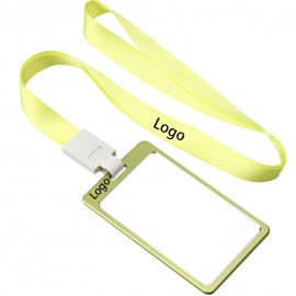 Metal ID Card Badge Holder with Lanyard with Logo