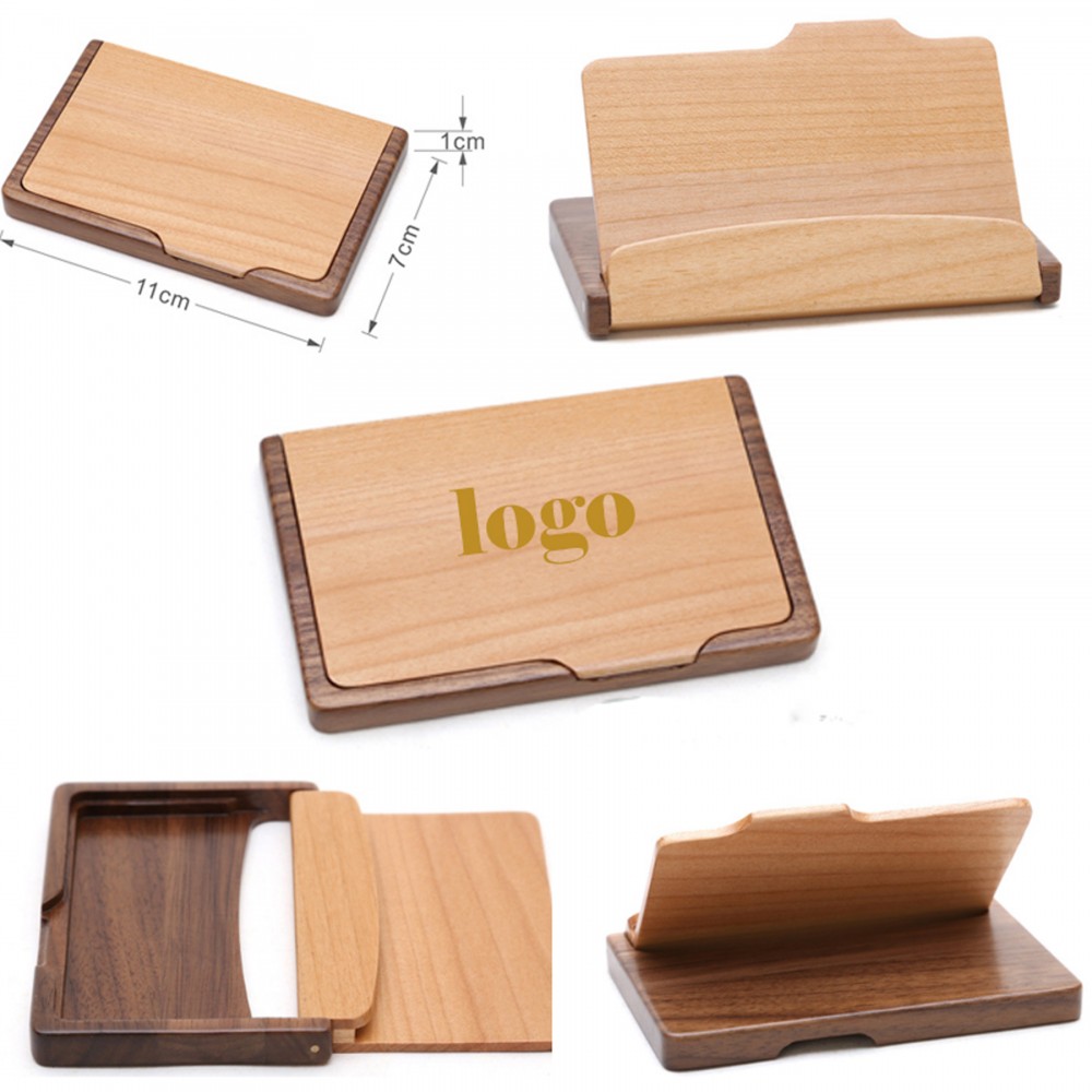 Desktop Wooden Card Case Custom Imprinted Desktop Wooden Card Case Custom Imprinted