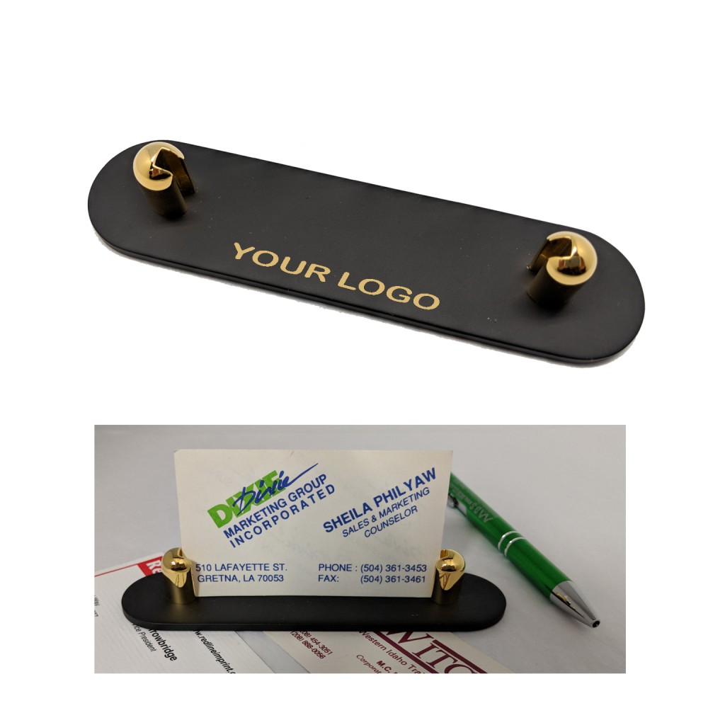 Two Tone Solid Brass Deluxe Name Card Holder - ON SALE - LIMITED STOCK with Logo
