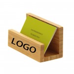 Bamboo Wood Desktop Business Card Holder with Logo
