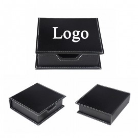 Leather Look Design Sticky Note Holder with Logo  Leather Look Design Sticky Note Holder with Logo