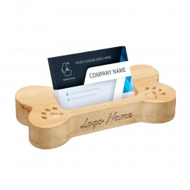 Dog Bone Shaped Wooden Business Card Holder MOQ 50 with Logo