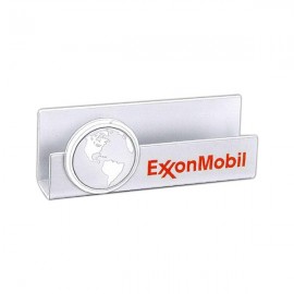 3-3/4"x3/4"x1-3/8" Metal Card Holder With Magnetic Globe with Logo
