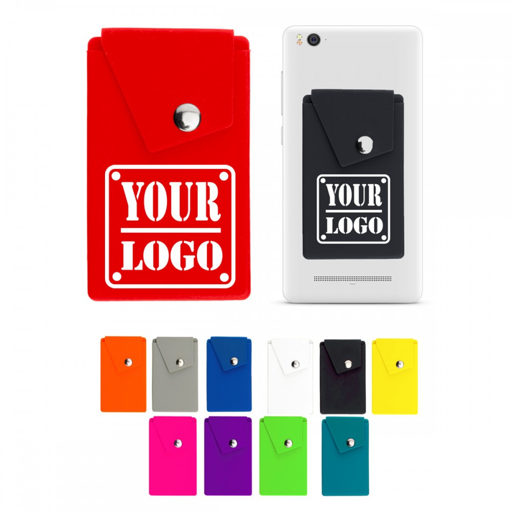 Silicone Snap Phone Wallet with Logo