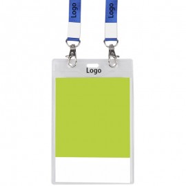Logo Branded Double Hook Enlarged Transparent ID Card Badge Holder