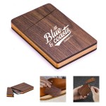 Walnut Wood Slim Business Card Holder with Logo