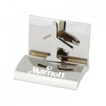Chrome Airplane Business Card Holder with Logo