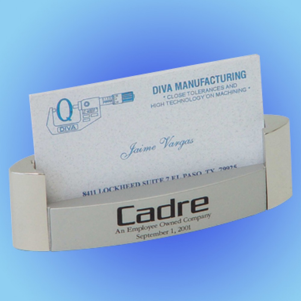 2 Tone Chrome Zinc Card Holder with Logo