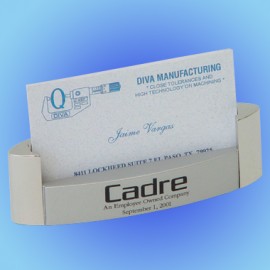 2 Tone Chrome Zinc Card Holder with Logo