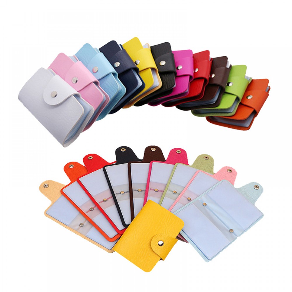 Custom Printed PU Double-sided Card Holder Custom Printed PU Double-sided Card Holder