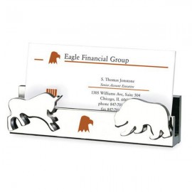 Namesake Business Card Holder with Bull/ Bear Molded Icon with Logo