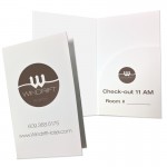 Custom Card Holder Folder with Curved Pocket PMS Printed (2-3/4" x 4-1/2")