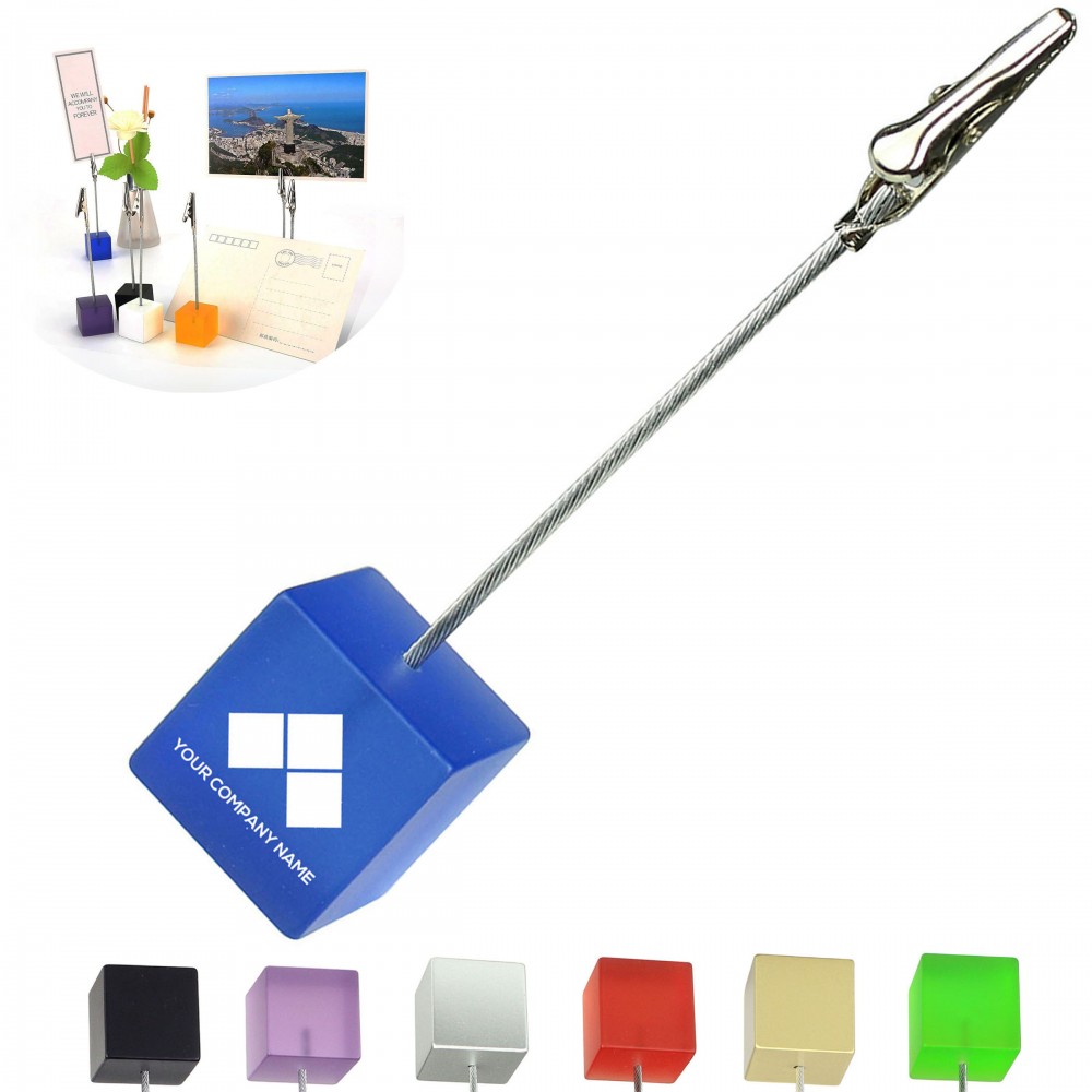 Resin Cube Base Memo Holder with Logo