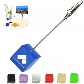 Resin Cube Base Memo Holder with Logo