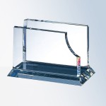 Optical Crystal Business Card Holder, 2"x4"x2-3/8"H with Logo