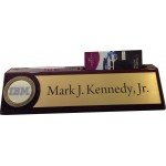 8" Rosewood Piano Desk Wedge Card Holder with Logo