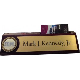 Personalized 8" Rosewood Piano Desk Wedge Card Holder
