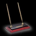 Custom Rosewood Double Pen Set - Gold