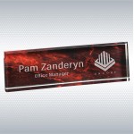 9 1/2" x 2 3/4" Red Marble Acrylic Name Bar with Logo