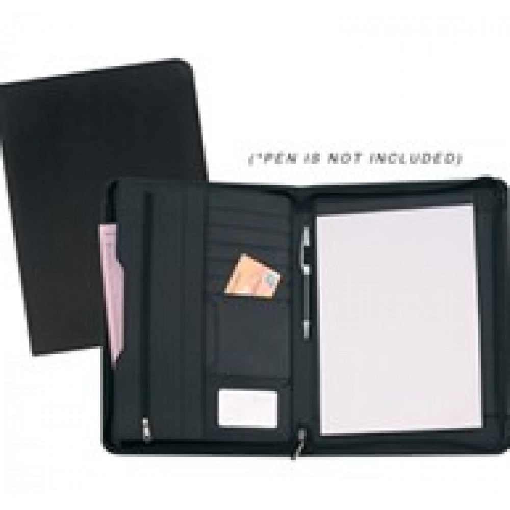Customized Executive Leatherette Padfolio with zipper Customized Executive Leatherette Padfolio with zipper
