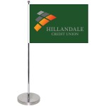 10.6-19.3" Metal Telescopic Flagpole with One Double Sided Flag Custom Etched