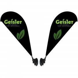 Double Sided Mini Teardrop Banner with Premium Suction Cup with Logo