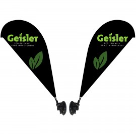 Double Sided Mini Teardrop Banner with Premium Suction Cup with Logo  Double Sided Mini Teardrop Banner with Premium Suction Cup with Logo