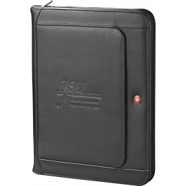 Wenger Executive Leather Zippered Padfolio with Logo