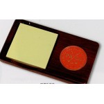 Rosewood Finish Notepad Holder Logo Imprinted