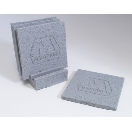 Promotional 4-Pc Square Concrete-Textured Coaster Set w/Base