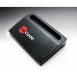 Carbon Fiber Textured Business Card Holder with Logo