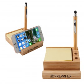 Custom Bamboo Desk Organizer w/Phone Holder  Custom Bamboo Desk Organizer w/Phone Holder