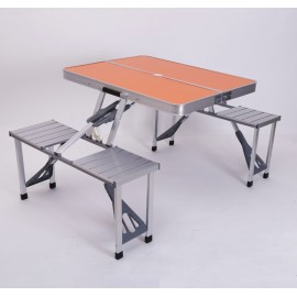 4 Seats Aluminum Alloy Portable Desk with Logo