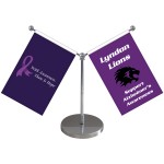 Personalized 5.5-9" Metal Telescopic Flagpole with Two Single Reverse Flags