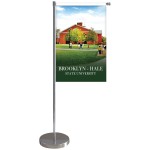 Logo Imprinted 11-19.7" Metal Telescopic Flagpole with One Double Sided Banner