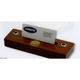 Rosewood Finish Pen Case w/ 2 Pens & Business Card Holder with Logo  Rosewood Finish Pen Case w/ 2 Pens & Business Card Holder with Logo