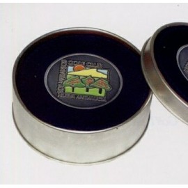 Customized Leatherette Coasters with Tin set of 4