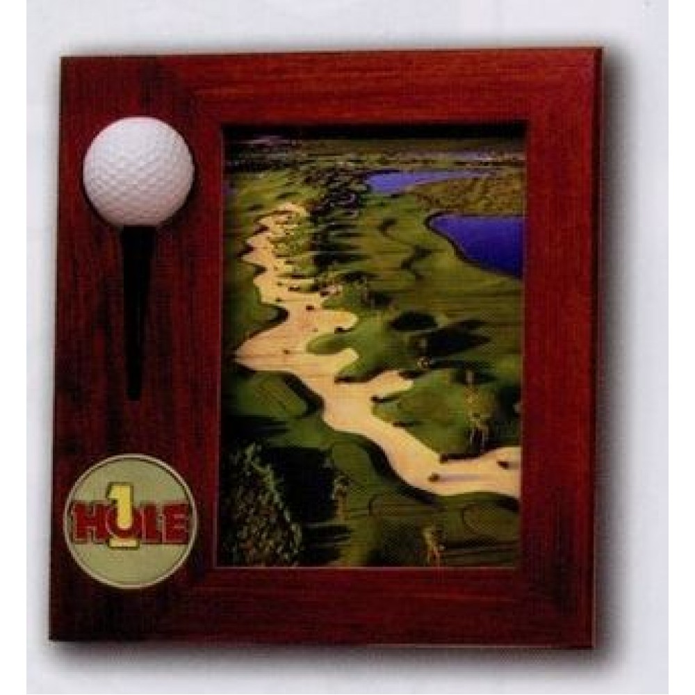 Custom Rosewood Finish Hole In One Frame for 5"X7" Picture