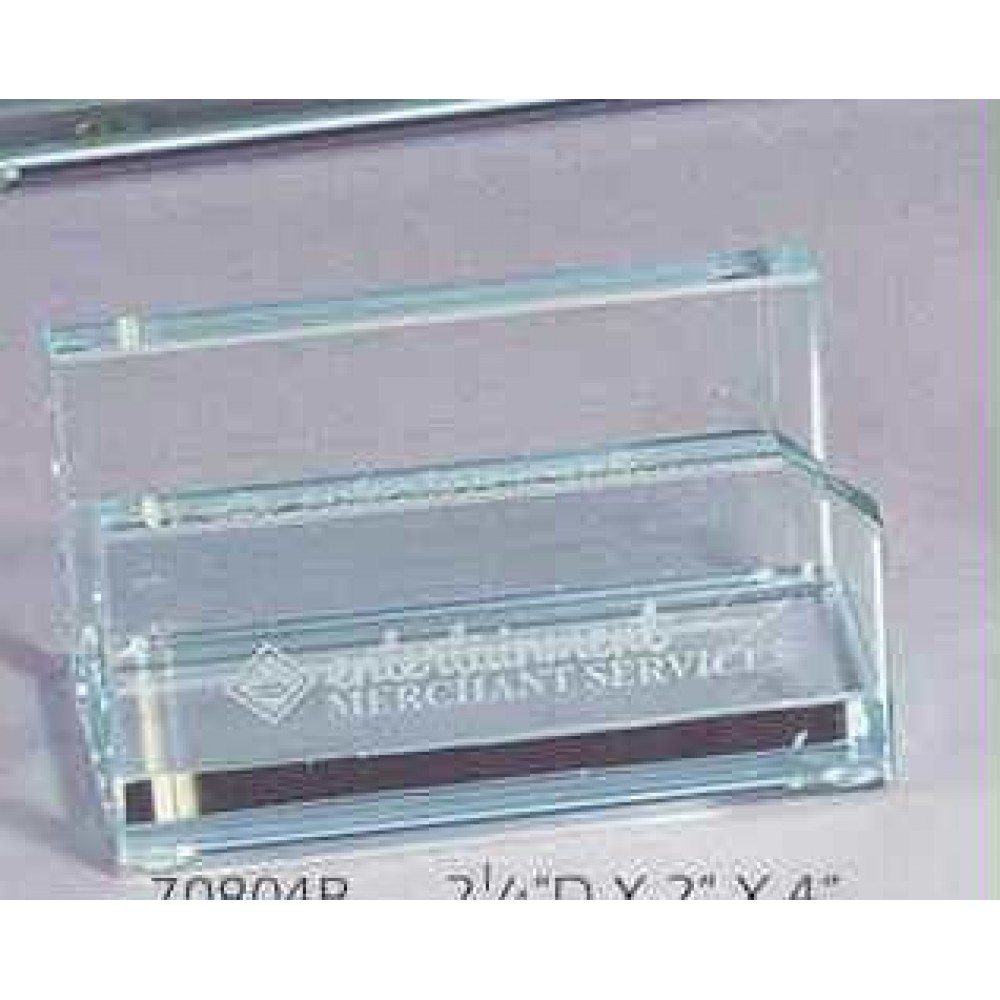 Jade Glass Business Card Holder with Logo