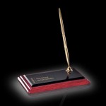 Personalized Rosewood Single Pen Set - Gold