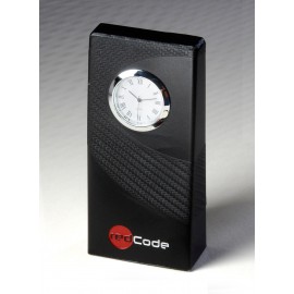 Custom Etched Carbon Fiber Texture Accent Clock