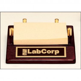 Post-it Note Holder with a Rosewood Piano Finish Base with Logo