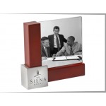 Brushed Zinc/Rosewood Square Picture Frame Custom Printed