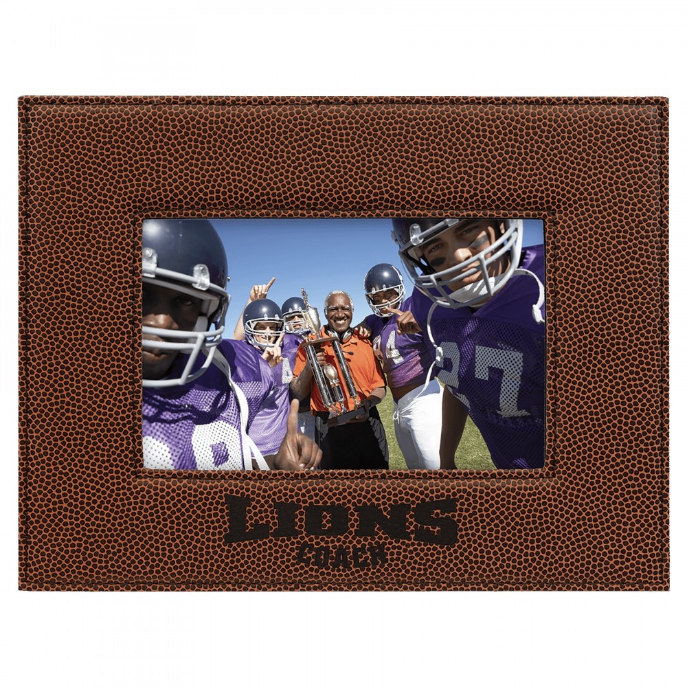 4" x 6" Football Leatherette Photo Frame with Logo 4" x 6" Football Leatherette Photo Frame with Logo
