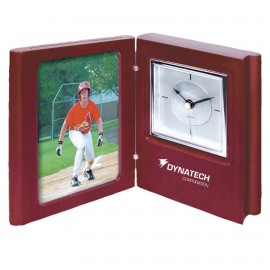 Clock - Book shape wooden desk Clock with slot for 3" x 5" Photo or customized insert with Logo  Clock - Book shape wooden desk Clock with slot for 3" x 5" Photo or customized insert with Logo