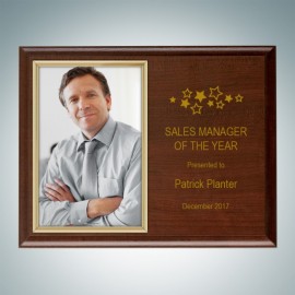 Genuine Walnut Photo Frame Horizontal Plaque (Large) Custom Imprinted Genuine Walnut Photo Frame Horizontal Plaque (Large) Custom Imprinted