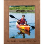 Leatherette 8 x 10 Photo Frame - Dark Brown with Logo