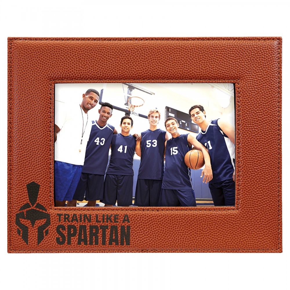 5" x 7" Basketball Leatherette Photo Frame with Logo 5" x 7" Basketball Leatherette Photo Frame with Logo