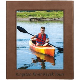 Personalized 8" x 10" Dark Brown Leatherette Photo Frame