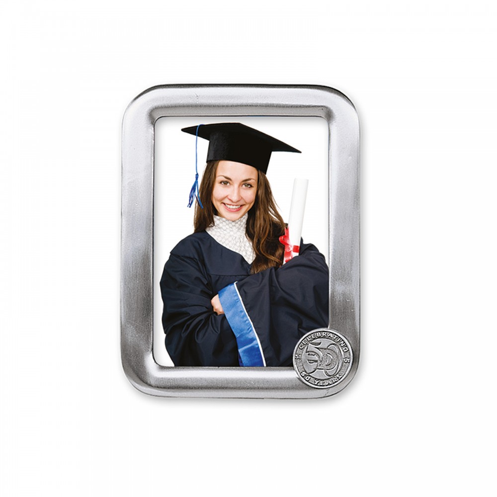 Personalized Vertical Photo Frame with Custom Emblem (3.5"x 5" Photo)